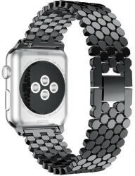 iUni Curea iUni compatibila cu Apple Watch 1/2/3/4/5/6/7, 38mm, Jewelry, Otel Inoxidabil, Black (508233)