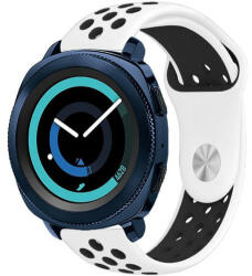 iUni Curea ceas Smartwatch Samsung Galaxy Watch 46mm, Samsung Watch Gear S3, iUni 22 mm Silicon Sport White-Black (510656)