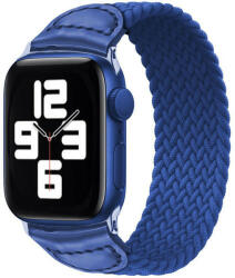 iUni Curea iUni compatibila cu Apple Watch 1/2/3/4/5/6/7, 38mm, Braided Solo Loop, Blue (516160)
