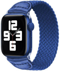 iUni Curea iUni compatibila cu Apple Watch Ultra/SE/8/7/6/5/4/3/2/1, 38mm, Braided Solo Loop, Blue (516160)