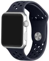 iUni Curea iUni compatibila cu Apple Watch 1/2/3/4/5/6/7, 42mm, Silicon Sport, Dark Blue (503832)