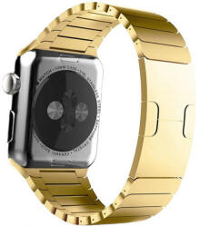 iUni Curea iUni compatibila cu Apple Watch 1/2/3/4/5/6/7, 38mm, Steel Belt, Gold (516597)