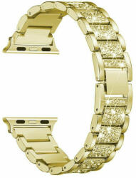 iUni Curea iUni compatibila cu Apple Watch 1/2/3/4/5/6/7, 38mm, Luxury Belt, Gold (516764)