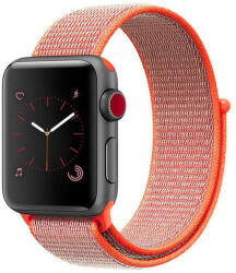 iUni Curea iUni compatibila cu Apple Watch 1/2/3/4/5/6/7, 38mm, Nylon Sport, Woven Strap, Electric Orange (507786)