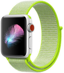 iUni Curea iUni compatibila cu Apple Watch 1/2/3/4/5/6/7, 42mm, Nylon Sport, Woven Strap, Electric Green (507755)