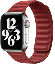 iUni Curea iUni compatibila cu Apple Watch 1/2/3/4/5/6/7, 42mm, Leather Link, Red (516368)