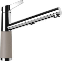 SCHOCK SC-510 Baterie chiuveta bucatarie aspect granit Cristalite monocomanda cu dus extractibil, crom/gri deschis (concrete) (554120BETO)