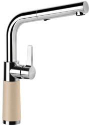 SCHOCK SC-540 Baterie chiuveta bucatarie aspect granit Cristalite monocomanda cu dus extractibil, crom/crem (moonstone) (557120MOON)