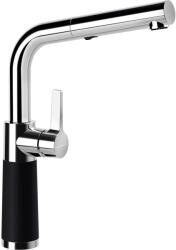 SCHOCK SC-540 Baterie chiuveta bucatarie aspect granit Cristadur monocomanda cu dus extractibil, crom/negru intens (puro) (557120PURO)