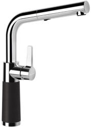 SCHOCK SC-540 Baterie chiuveta bucatarie aspect granit Cristalite monocomanda cu dus extractibil, crom/negru (nero) (557120NERO)