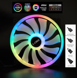 1stCool ventilátor AURA EVO, 200mm, ARGB (F20-AURA-EVO-R)