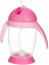 Bocioland - Cana de apa cu pai si manere, 300 ml, 6 luni+, Pink (BOC0544) Set pentru masa bebelusi