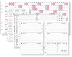 Gyűrűs kalendárium betét SATURNUS L311/F heti fehér lapos 2023