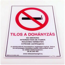  Piktogram Tilos a dohányzás! többnyelvű fehér új