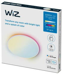 WIZ Plafoniera LED RGB Rune, Wi-Fi, Bluetooth, control vocal, 21W, 2100 lm, lumina alba si color (2700-6500K), IP20, 40cm, Metal/Plastic, Alb (000008719514554276)