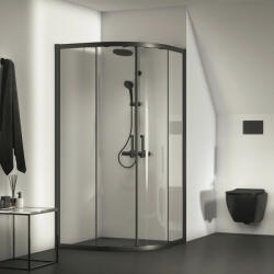 Ideal Standard Cabina de dus semirotunda cu usi glisante 100x100 cm negru mat Ideal Standard Connect 2 (K9252V3) - neakaisa
