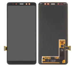 Samsung A730 Galaxy A8+ 2018 Előlap Keret+LCD Kijelző+Érintőpanel, Fekete (GH97-21535A, GH97-21534A) Service Pack