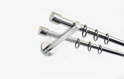  Varsó 2 rudas fényes inox színű fém karnis szett