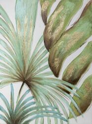Eurofirany Növényi motívumot ábrázoló kézzel festett falikép 63a Zöld 60x80 cm