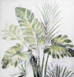 Eurofirany Növényi motívumot ábrázoló kézzel festett falikép 307 Zöld 100x100x3 cm