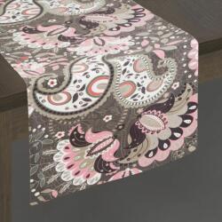 Eurofirany Alvina bársony asztali futó Fekete/rózsaszín 35x180 cm