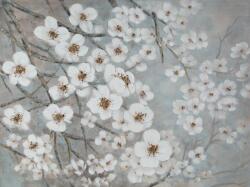 Eurofirany Cseresznyevirágok virágzó faág falikép 507 Fehér 90x120 cm