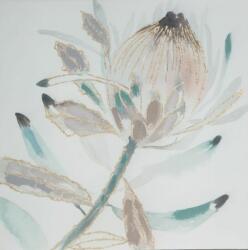 Eurofirany Virágos növényt ábrázoló kézzel festett falikép 400 Kék/bézs 60x60 cm
