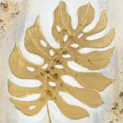 Eurofirany Növényi motívumot ábrázoló kézzel festett falikép 436b Arany 60x60 cm