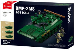 Sluban Model Bricks Army - 3 az 1-ben BMP-2MS kétéltű gyalogsági harcjármű építőjáték készlet (M38-B1136)