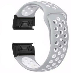 iUni Curea ceas Smartwatch Garmin Fenix 7X / 6X / 5X Plus / 5X / 3 HR / 3, 26 mm iUni Silicon Sport Gri-Alb (512360)