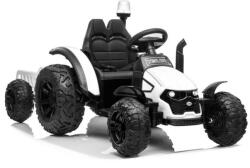 Amr Toys Shop Tractor electric cu remorca si telecomanda HZB200 alb (HZB200 alb)