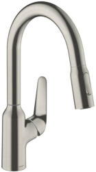 Hansgrohe Baterie bucatarie cu dus extractibil crom periat Hansgrohe Focus M42 180 sBox cu 2 jeturi (71821800)