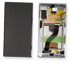 Samsung N975, N976 Galaxy Note10 Plus Előlap Keret+LCD Kijelző+Érintőpanel, Fehér, Aura White (GH82-20900B, GH82-20838B) Service Pack