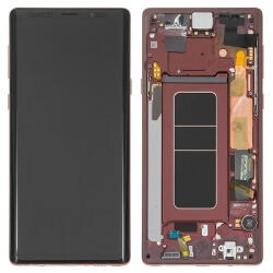 Samsung N960 Galaxy Note9 Előlap Keret+LCD Kijelző+Érintőpanel, Arany, Metallic Copper (GH97-22269D, 22270D, GH82-23737D) Service Pack