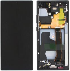Samsung N985, N986 Galaxy Note 20 Ultra 4G, 5G Előlap Keret+LCD Kijelző+Érintőpanel+Előlapi Kamera, Fekete, Mystic Black (GH82-31458A, 31460A, 31461A, 31453A, 31454A, 31459A) Service Pack