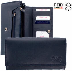 Fairy valódi bőr pénztárca kék színben RFID rendszerrel díszdobozban (CP 013 blue-1 A0109)