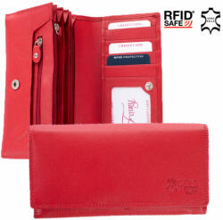 Fairy valódi bőr pénztárca piros színben RFID rendszerrel díszdobozban (CP 013 red-1 A0109)