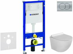 Geberit Duofix - Set pentru montare încastrată, toaletă compactă Gaia și capac softclose, clapetă Delta01, crom mat SANI11CA1119 (SANI11CA1119)