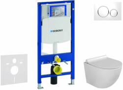 Geberit Duofix - Set pentru montare încastrată, toaletă Gaia și capac softclose, clapetă Sigma20, alb/crom SANI11CA3110 (SANI11CA3110)