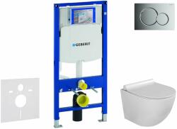 Geberit Duofix - Set pentru montare încastrată, toaletă Gaia și capac softclose, clapetă Sigma01, crom lucios SANI11CA1114 (SANI11CA1114)