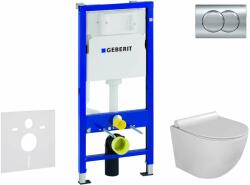 Geberit Duofix - Set pentru montare încastrată, toaletă Gaia și capac softclose, clapetă Delta01, crom lucios SANI11CA1118 (SANI11CA1118)