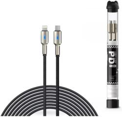 DEVIA USB Type-C - Lightning adat- és töltőkábel 1 m-es vezetékkel - Devia Tube Mars Series PD Cable With Lightning - 5V/3A - black (ST378096) (ST378096)