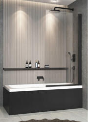 Fluminia Paravan de cada, Fluminia, Standard, pivotant dintr-o bucata, 80 x 140 cm, profil negru (P01BS01BL)