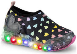Bibi Shoes Pantofi sport modern Fete Pantofi Sport LED Bibi Roller Celebration Black Hearts Bibi Shoes Negru 34