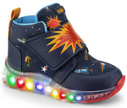 Bibi Shoes Ghete Băieți Ghete Baieti LED Bibi Roller Celebration Space Dino Bibi Shoes albastru 34