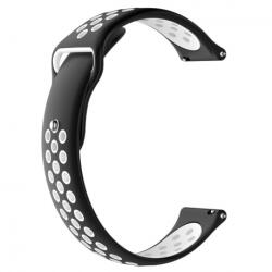 BSTRAP Silicone Sport szíj Samsung Galaxy Watch 42mm, black/white (SXI001C0403)