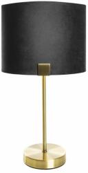 Eurofirany Ezra asztali lámpa bársony búrával Fekete/arany 27x27x46 cm