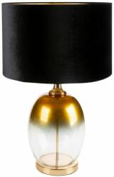 Eurofirany Kaja 01 asztali lámpa bársony búrával Fekete/arany 40x70 cm