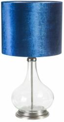 Eurofirany Kim 03 asztali lámpa bársony búrával Gránátkék 32x32x61 cm
