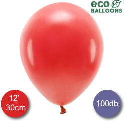 PartyDeco Eco lufi, latex, d30 100 db, piros